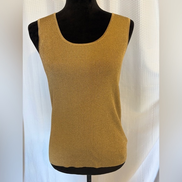 Ralph Lauren light bronze metallic cardigan and tank top 2 pc set size large NWT - Picture 5 of 9